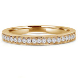 Round Lab Created Diamond Semi-Eternity Wedding Band Ring in Yellow Gold (MVSXB1011-Y)