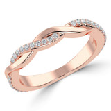 Round Lab Created Diamond Infinity Semi-Eternity Wedding Band Ring in Rose Gold (MVSXB1015-R)