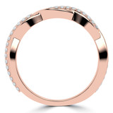 Round Lab Created Diamond Infinity Semi-Eternity Wedding Band Ring in Rose Gold (MVSXB1015-R)