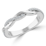 Round Lab Created Diamond Infinity Semi-Eternity Wedding Band Ring in White Gold (MVSXB1015-W)