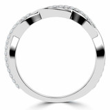 Round Lab Created Diamond Infinity Semi-Eternity Wedding Band Ring in White Gold (MVSXB1015-W)