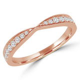 Round Lab Created Diamond Semi-Eternity Wedding Band Ring in Rose Gold (MVSXB1018-R)
