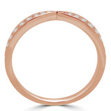 Round Lab Created Diamond Semi-Eternity Wedding Band Ring in Rose Gold (MVSXB1018-R)