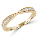Round Lab Created Diamond Semi-Eternity Wedding Band Ring in Yellow Gold (MVSXB1018-Y)
