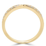 Round Lab Created Diamond Semi-Eternity Wedding Band Ring in Yellow Gold (MVSXB1018-Y)