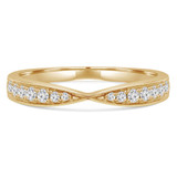 Round Lab Created Diamond Semi-Eternity Wedding Band Ring in Yellow Gold (MVSXB1018-Y)