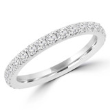 Round Lab Created Diamond Semi-Eternity Wedding Band Ring in White Gold (MVSXB1038-W)