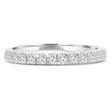 Round Lab Created Diamond Semi-Eternity Wedding Band Ring in White Gold (MVSXB1038-W)