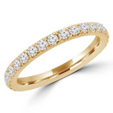 Round Lab Created Diamond Semi-Eternity Wedding Band Ring in Yellow Gold (MVSXB1038-Y)