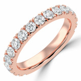 Round Lab Created Diamond Semi-Eternity Wedding Band Ring in Rose Gold (MVSXB1039-R)