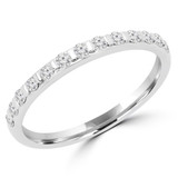 Round Lab Created Diamond Bar-Set Semi-Eternity Wedding Band Ring in White Gold (MVSXB1040-W)