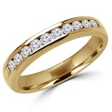 Round Lab Created Diamond Channel Set Semi-Eternity Wedding Band Ring in Yellow Gold (MVSXB1042-Y)