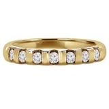 Round Lab Created Diamond Seven-Stone Semi-Eternity Wedding Band Ring in Yellow Gold (MVSXB1045-Y)