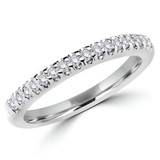 Round Lab Created Diamond Semi-Eternity Wedding Band Ring in White Gold (MVSXB1046-W)