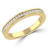 Round Lab Created Diamond Semi-Eternity Wedding Band Ring in Yellow Gold (MVSXB1047-Y)