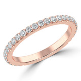 Round Lab Created Diamond Semi-Eternity Wedding Band Ring in Rose Gold (MVSXB1048-R)