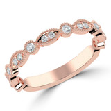 Round Lab Created Diamond Semi-Eternity Wedding Band Ring in Rose Gold (MVSXB1049-R)