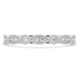 Round Lab Created Diamond Semi-Eternity Wedding Band Ring in White Gold (MVSXB1049-W)