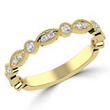 Round Lab Created Diamond Semi-Eternity Wedding Band Ring in Yellow Gold (MVSXB1049-Y)