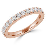 Round Lab Created Diamond Semi-Eternity Wedding Band Ring in Rose Gold (MVSXB1050-R)