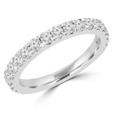 Round Lab Created Diamond Semi-Eternity Wedding Band Ring in White Gold (MVSXB1050-W)