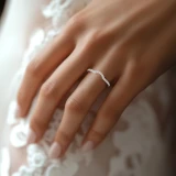 Round Lab Created Diamond Semi-Eternity Wedding Band Ring in White Gold (MVSXB1055-W)