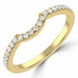 Round Lab Created Diamond Semi-Eternity Wedding Band Ring in Yellow Gold (MVSXB1055-Y)