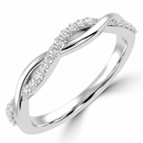 Round Lab Created Diamond Semi-Eternity Wedding Band Ring in White Gold (MVSXB1056-W)