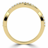 Round Lab Created Diamond Semi-Eternity Wedding Band Ring in Yellow Gold (MVSXB1056-Y)