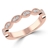 Round Lab Created Diamond Semi-Eternity Wedding Band Ring in Rose Gold (MVSXB1057-R)