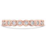 Round Lab Created Diamond Semi-Eternity Wedding Band Ring in Rose Gold (MVSXB1061-R)