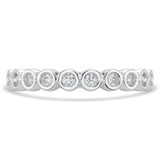 Round Lab Created Diamond Semi-Eternity Wedding Band Ring in White Gold (MVSXB1061-W)