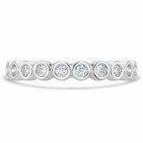 Round Lab Created Diamond Semi-Eternity Wedding Band Ring in White Gold (MVSXB1061-W)