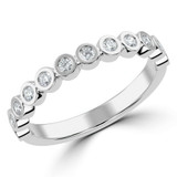 Round Lab Created Diamond Semi-Eternity Wedding Band Ring in White Gold (MVSXB1061-W)