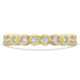 Round Lab Created Diamond Semi-Eternity Wedding Band Ring in Yellow Gold (MVSXB1061-Y)