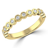 Round Lab Created Diamond Semi-Eternity Wedding Band Ring in Yellow Gold (MVSXB1061-Y)