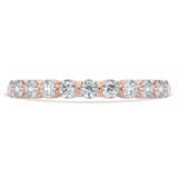 Round Lab Created Diamond Semi-Eternity Wedding Band Ring in Rose Gold (MVSXB1063-R)