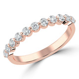 Round Lab Created Diamond Semi-Eternity Wedding Band Ring in Rose Gold (MVSXB1063-R)