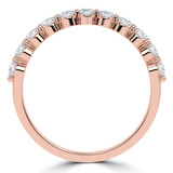 Round Lab Created Diamond Semi-Eternity Wedding Band Ring in Rose Gold (MVSXB1063-R)