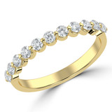 Round Lab Created Diamond Semi-Eternity Wedding Band Ring in Yellow Gold (MVSXB1063-Y)