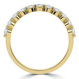 Round Lab Created Diamond Semi-Eternity Wedding Band Ring in Yellow Gold (MVSXB1063-Y)