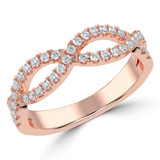 Round Lab Created Diamond Open Infinity Semi-Eternity Wedding Band Ring in Rose Gold (MVSXB1067-R)