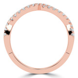 Round Lab Created Diamond Open Infinity Semi-Eternity Wedding Band Ring in Rose Gold (MVSXB1067-R)
