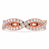 Round Lab Created Diamond Open Infinity Semi-Eternity Wedding Band Ring in Rose Gold (MVSXB1067-R)