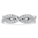 Round Lab Created Diamond Open Infinity Semi-Eternity Wedding Band Ring in White Gold (MVSXB1067-W)