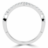 Round Lab Created Diamond Open Infinity Semi-Eternity Wedding Band Ring in White Gold (MVSXB1067-W)