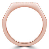 Round Lab Created Diamond Half Hexagon Semi-Eternity Wedding Band Ring in Rose Gold (MVSXB1069-R)