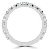 Round Lab Created Diamond 3/4 Way Semi-Eternity Wedding Band Ring in White Gold (MVSXB1072-W)