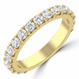 Round Lab Created Diamond 3/4 Way Semi-Eternity Wedding Band Ring in Yellow Gold (MVSXB1072-Y)