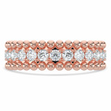 Round Lab Created Diamond Semi-Eternity Wedding Band Ring in Rose Gold (MVSXB1076-R)
